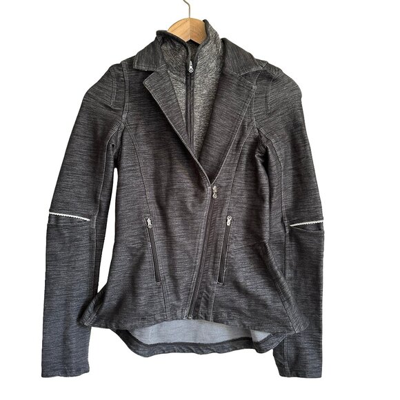 Lululemon Ride On Blazer Slim Moto Outdoor Jacket Women's size 6 Black Fossil - Picture 2 of 7